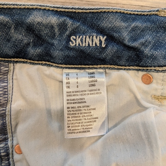 American Eagle skinny jeans, size 4 long - Picture 3 of 4